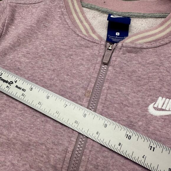 Nike Heather Purple White Womens S‎ Swoosh Back Hit Cropped Varsity Track Jacket - Picture 6 of 10